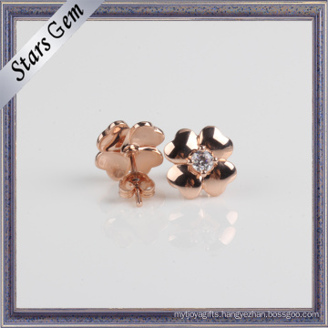 Beautiful Flower Shape Rose Gold Earring Jewelry